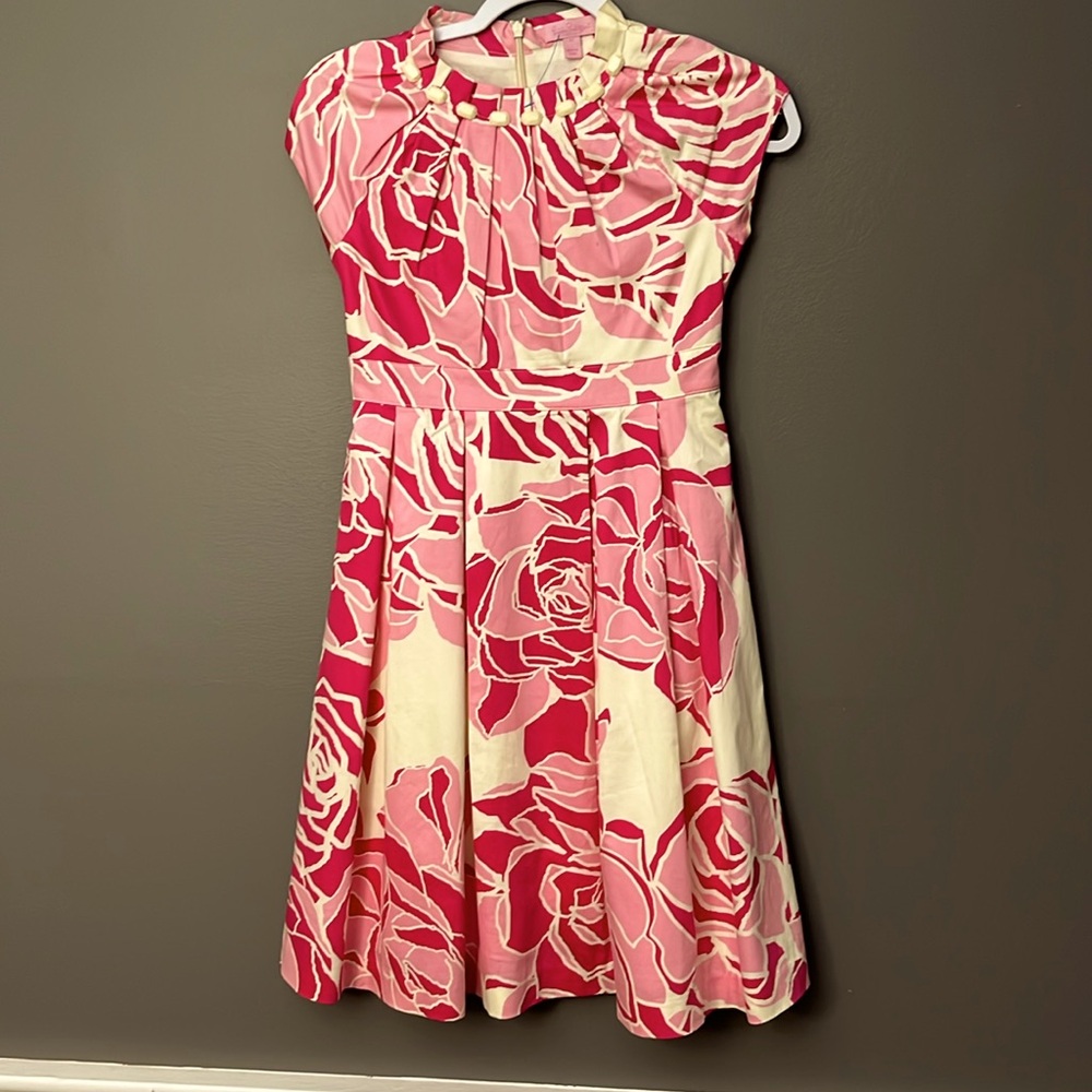 Lily Pulitzer Girls La Vie en Rose Sleeveless Dress - Size 12 - Pink Cream